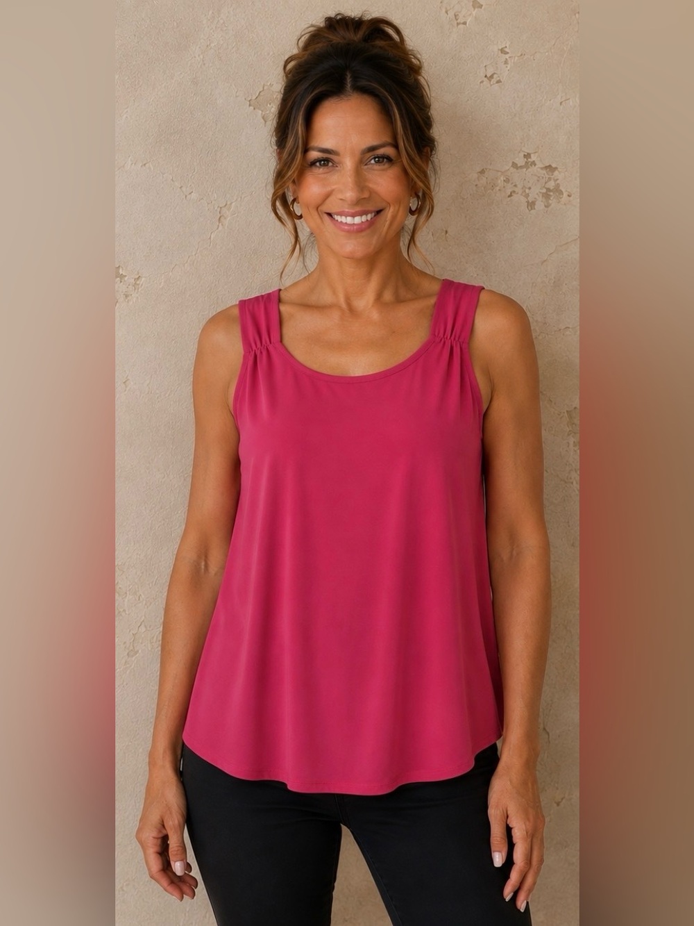 Cato Pink Sleeveless Blouse | Flowy Layering Tank | Size M